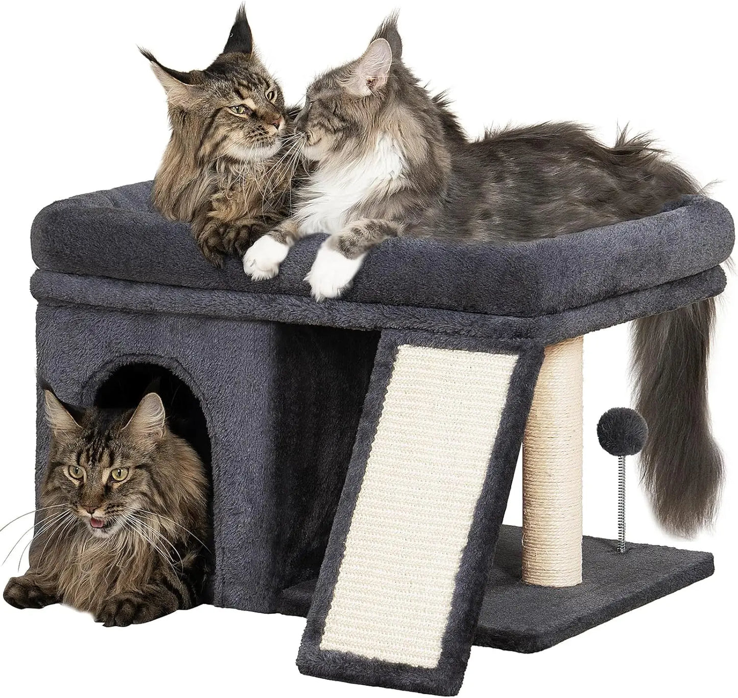 14 Inch Cat Tree Tower With Scratching Post And Perch Bed