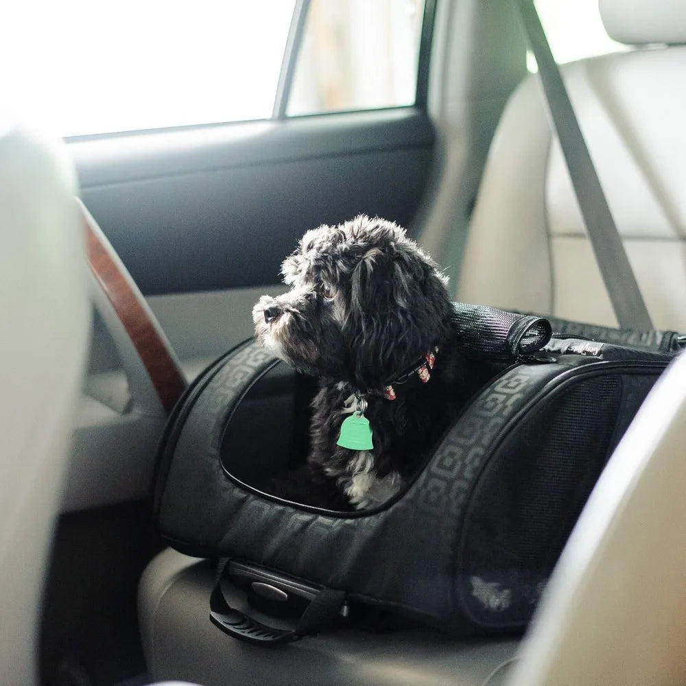 Large Black Dog Roller Carrier Bag With Front Access