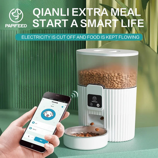 PAPIFEED Automatic Feeder for Cat Dog Fixed Food Dispenser with WiFi Remote