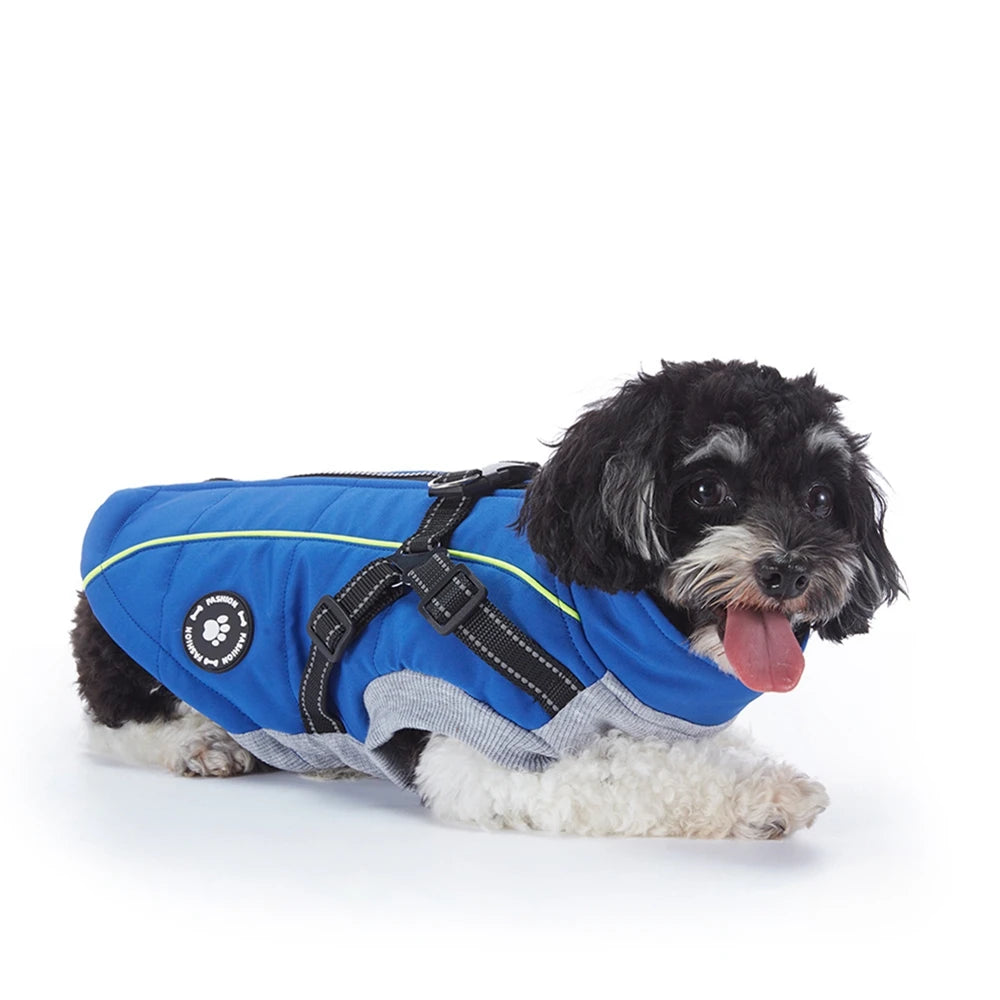 Waterproof Winter Dog Jacket With Harness Reflective Coat For All Sizes