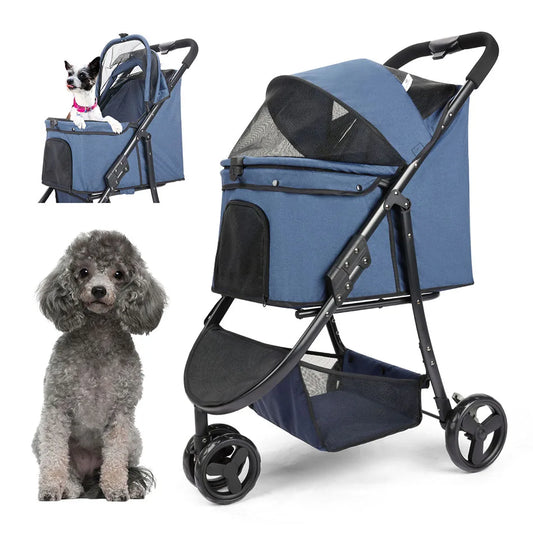 Pet Stroller Bag Travel Car Foldable 300lbs Stroller for Dogs