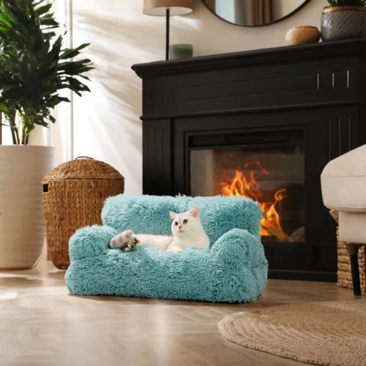Mewoofun Small Dog Couch Bed with Removable Cover Cute Cat Sofa for Indoor Use