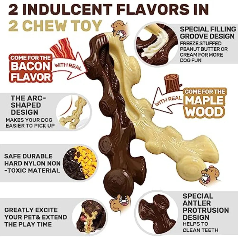 2 Pack Durable Dog Chew Toys For Aggressive Chewers Medium