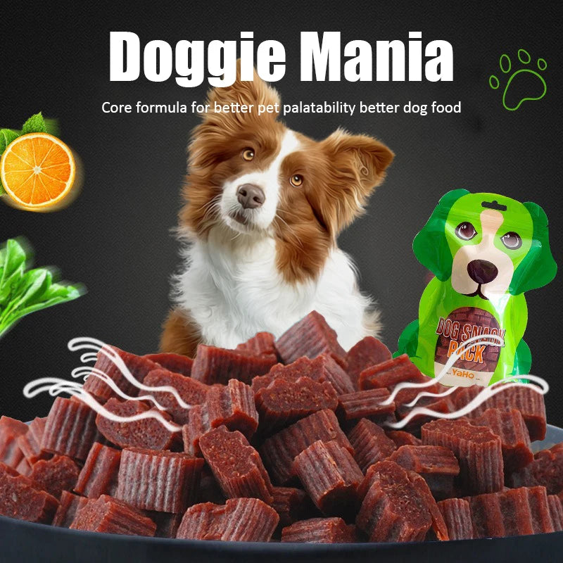 Premium Diced Beef Dog Treats Nutrient Rich Chewy Snacks for Training Adult and Puppy Dogs