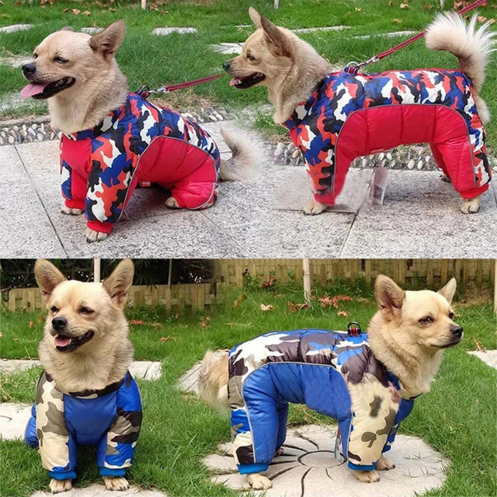 Autumn Winter Padded Dog Coat Jacket Reflective Waterproof