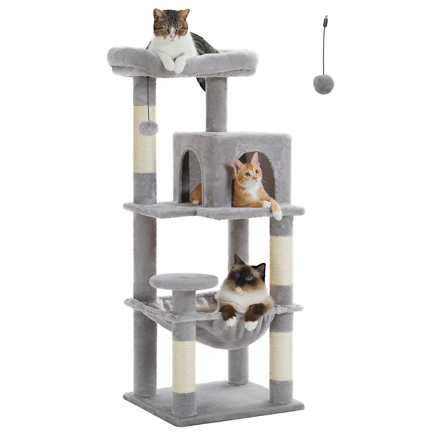 Indoor Cat Tree 5 Level Tower With Metal Frame Top Perch