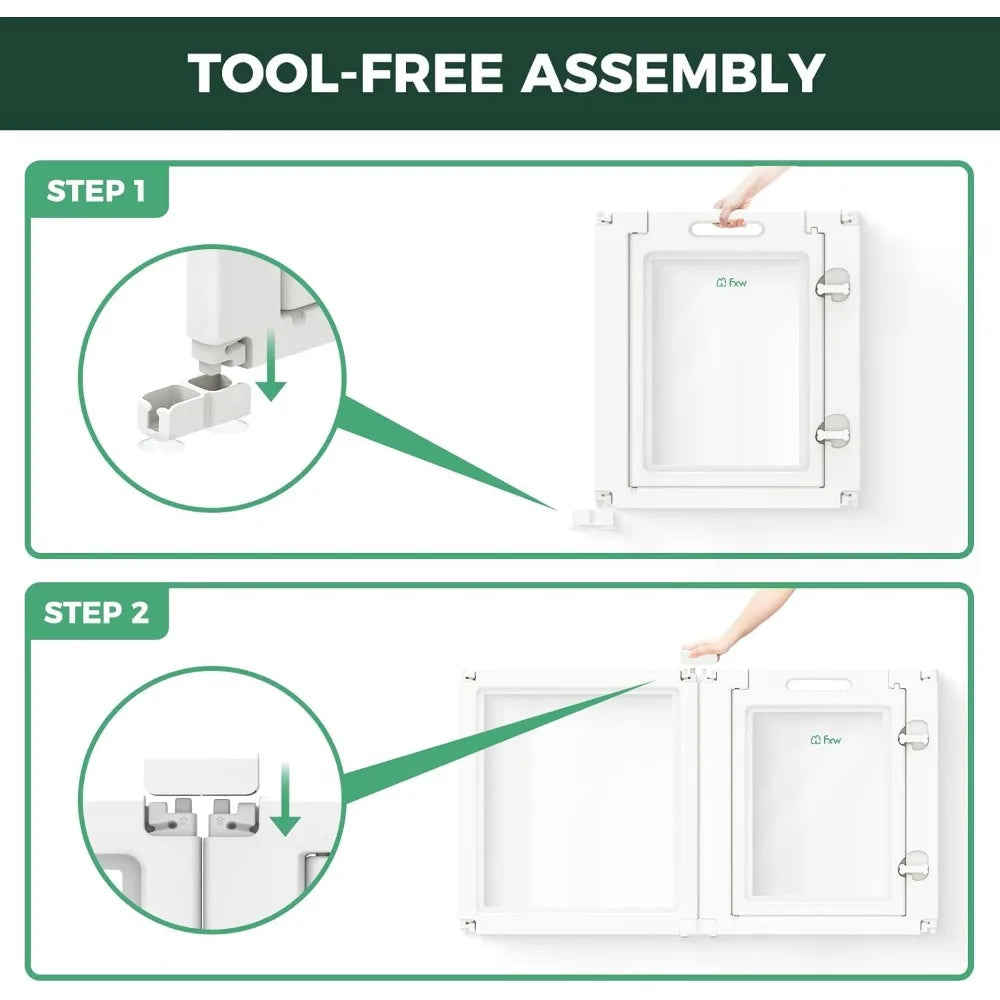 AuraSpace Acrylic Indoor Dog Playpen For Puppies And Small Dogs 24 Inch White
