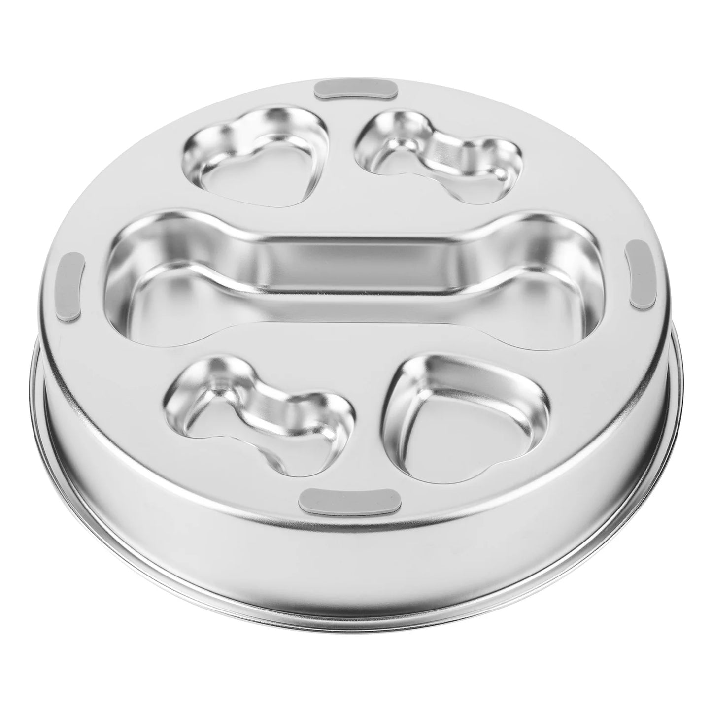 304 Stainless Steel Slow Feeder Dog Bowls With Non Slip Mat