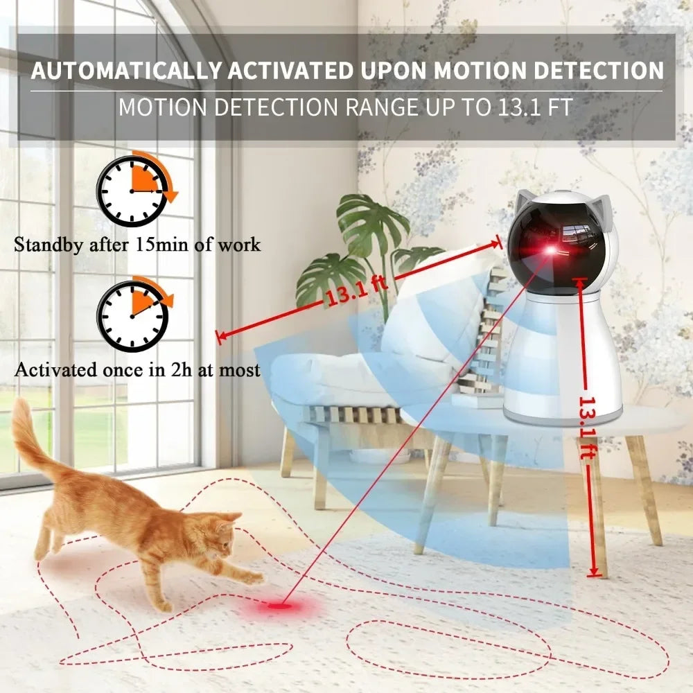 Laser Cat Toys for Indoor Cats The 4th Generation Real Random Trajectory Motion Activated Rechargeable Automatic Cat Laser Toy