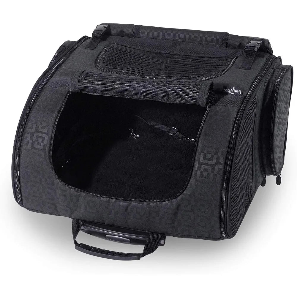 Large Black Dog Roller Carrier Bag With Front Access
