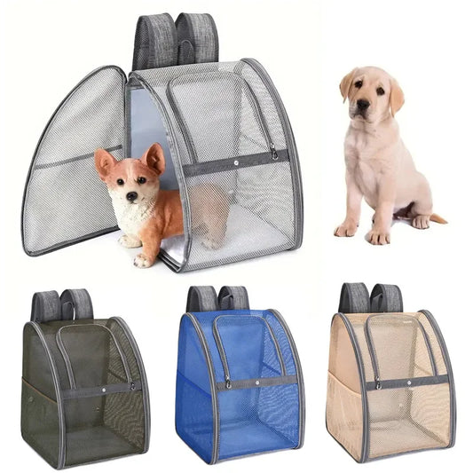 Breathable Mesh Double Shoulder Dog And Cat Travel Backpack