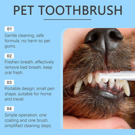 Gentle Pet Toothbrush for Fresh Breath and Tartar Prevention in Dogs and Cats