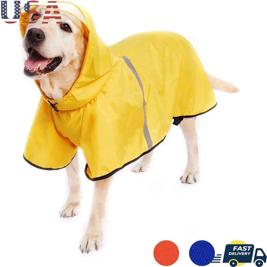 Lightweight Waterproof Dog Raincoat with Adjustable Belly Strap and Reflective Strip