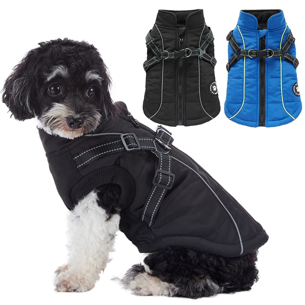 Waterproof Winter Dog Jacket With Harness Reflective Coat For All Sizes