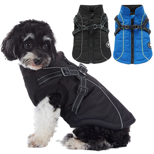 Waterproof Winter Dog Jacket With Harness Reflective Coat For All Sizes