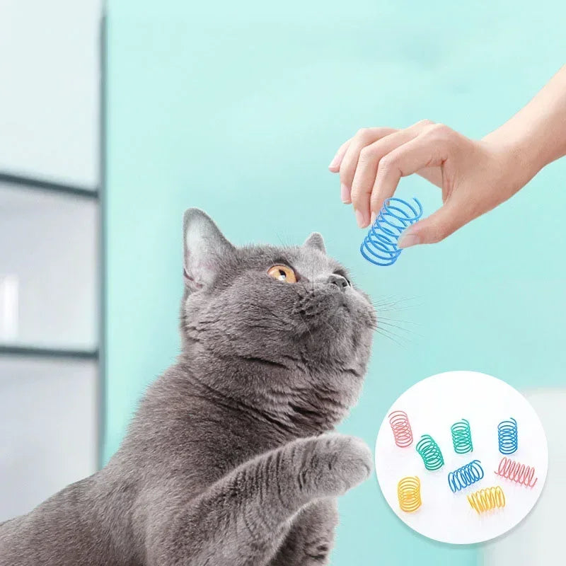 20 Piece Colorful Cat Spring Toy Set Interactive Spiral Springs for Kittens and Cats