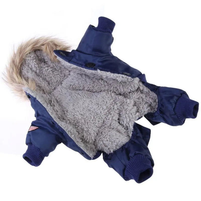 Winter Warm Dog Jacket With Hooded Padded Coat Small Dogs
