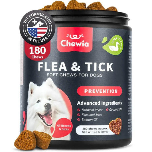 Natural Dog Flea and Tick Treatment Chews for Effective Prevention and Immune Support