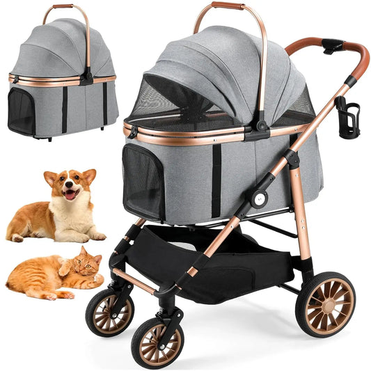 2in1 Dog Buggy Stroller Dog Box Attached in Car 25 kg