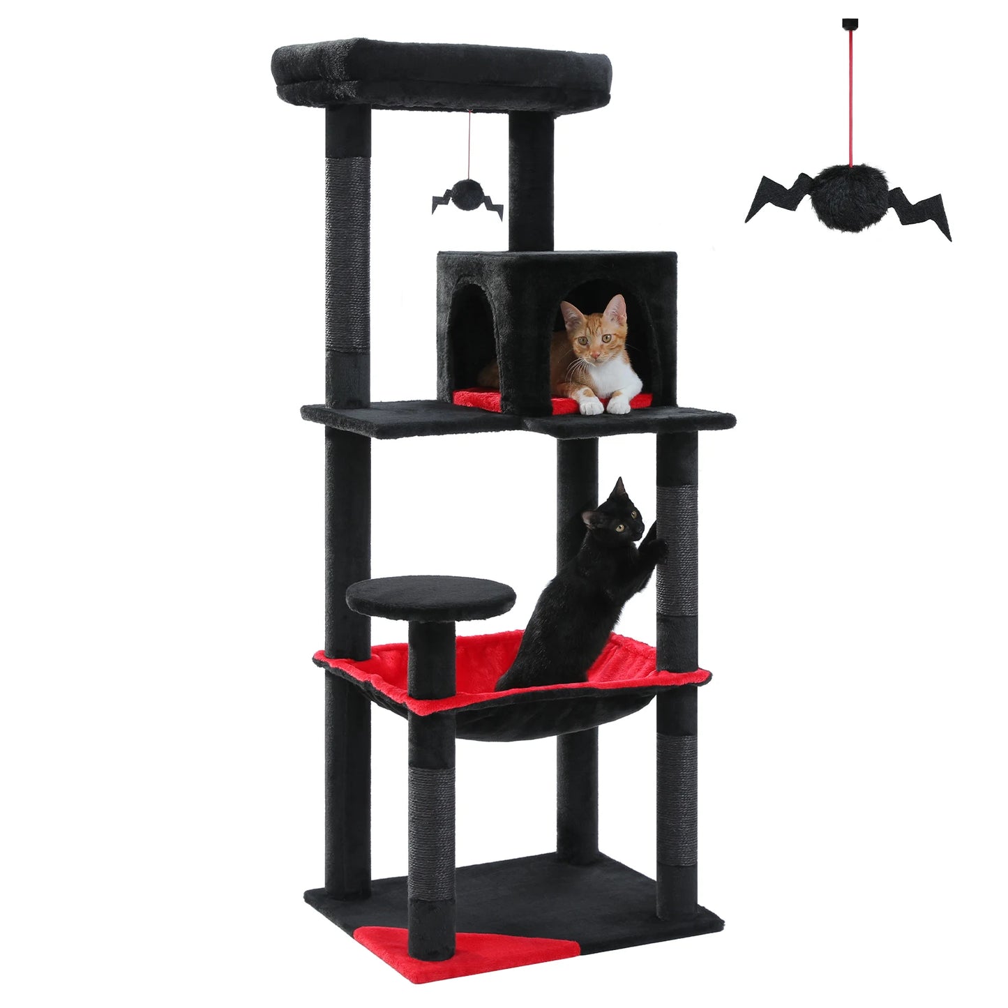 5 Level Indoor Cat Tree With Hammock And Sisal Posts