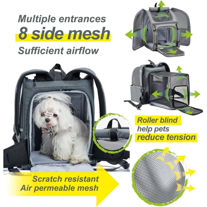 Expandable Pet Carrier Backpack Airline Approved Cats