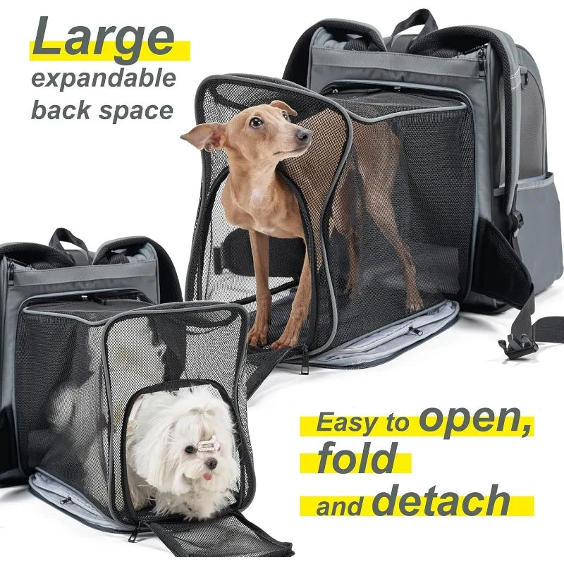 Expandable Pet Carrier Backpack Airline Approved Cats