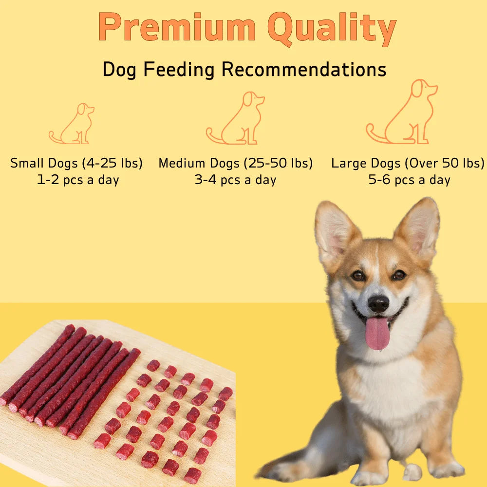 Natural Beef Stick Dog Treats 7oz or 14oz Healthy Easily Digestible All Natural Ingredients