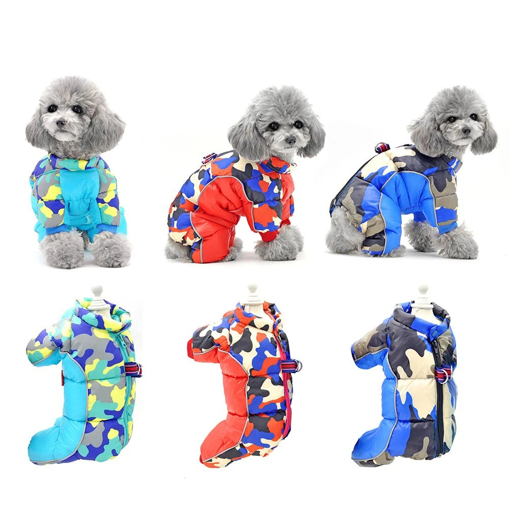 Autumn Winter Padded Dog Coat Jacket Reflective Waterproof