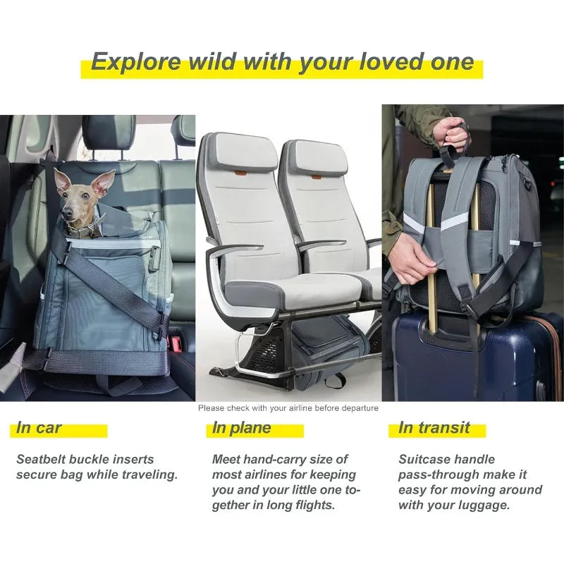 Expandable Pet Carrier Backpack Airline Approved Cats