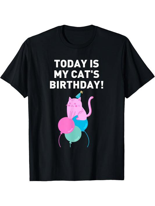 Funny Cat Birthday T-Shirt for Men and Women Cute Retro Design Short Sleeve Casual Fit