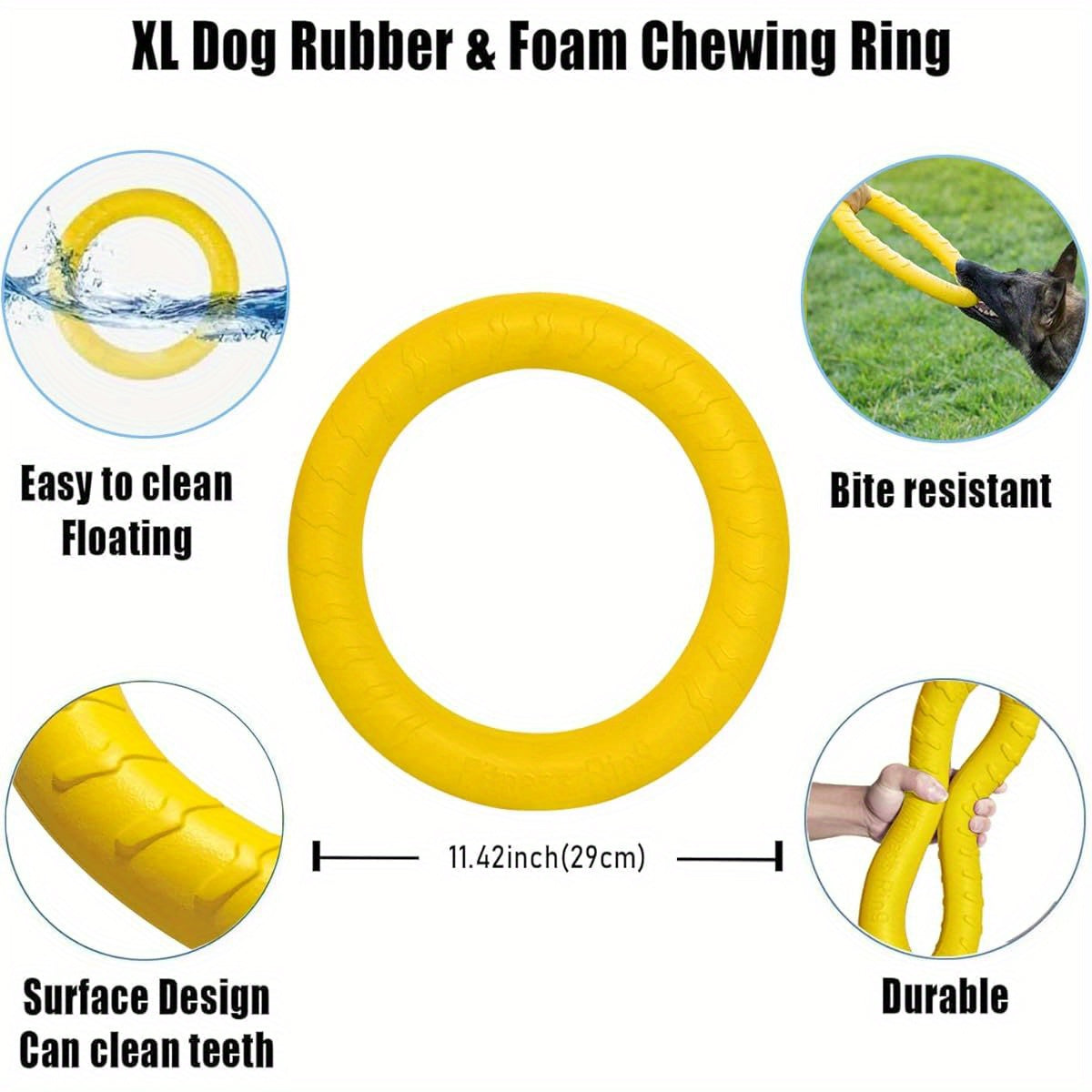 Indestructible XL Flying Disc Ring Dog Toy 12 Inch