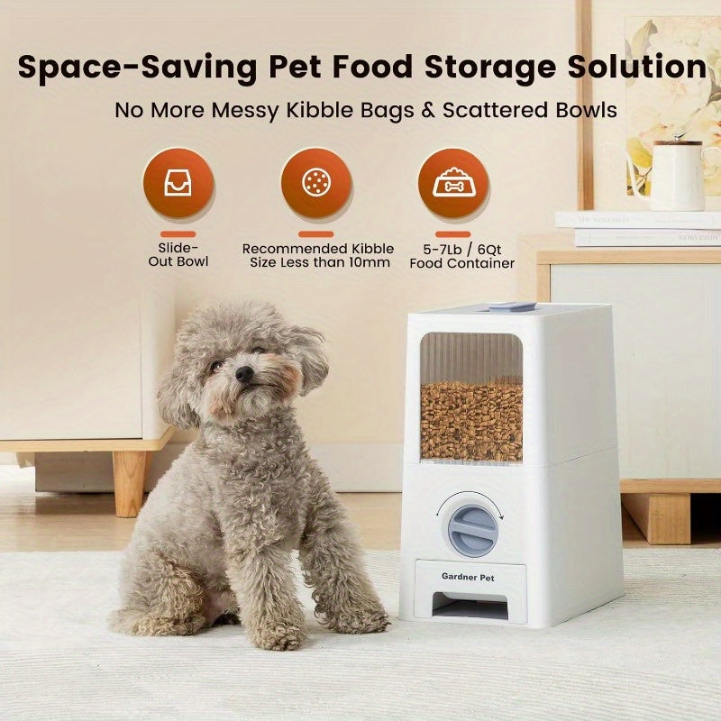 Gardner Pet Large Dog Food Container With Slide Out Bowl