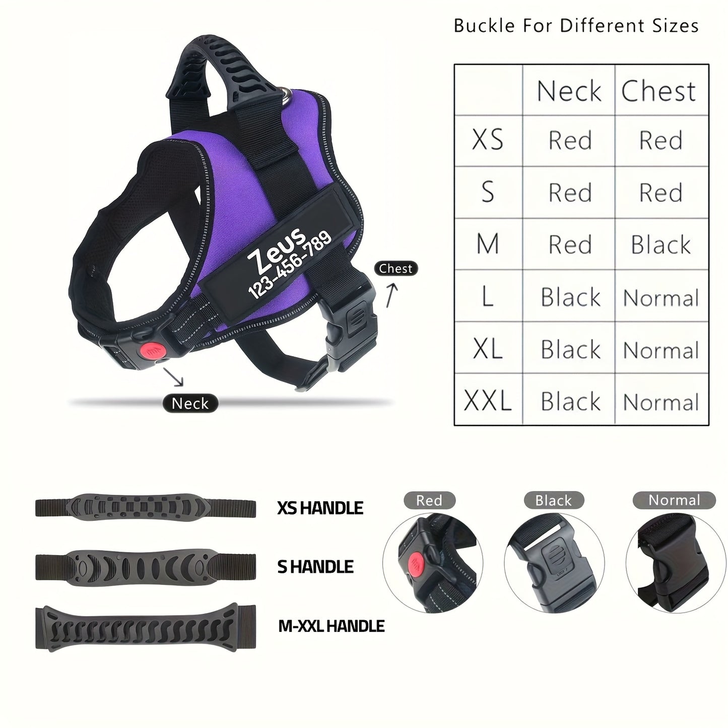 Customizable Polyester Dog Harness Name And Phone Number