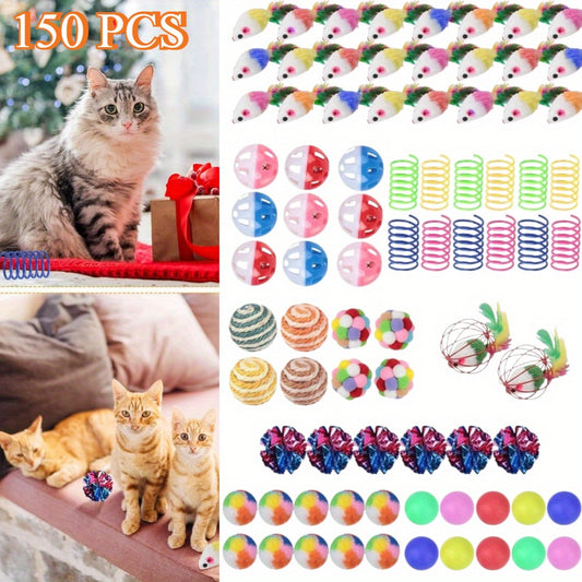 150 Piece Cat and Dog Interactive Chew Toy Set for Indoor Kittens and Puppies All Breeds