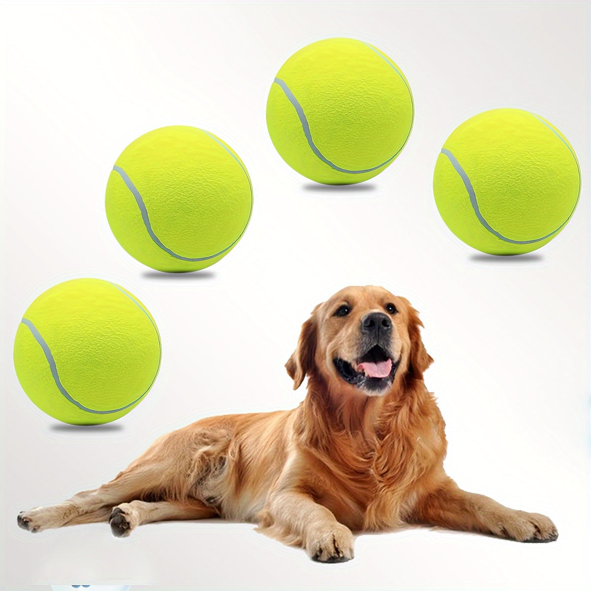 Extra Large Tennis Dog Ball 9.5 Inch Four Pack Chew Toy