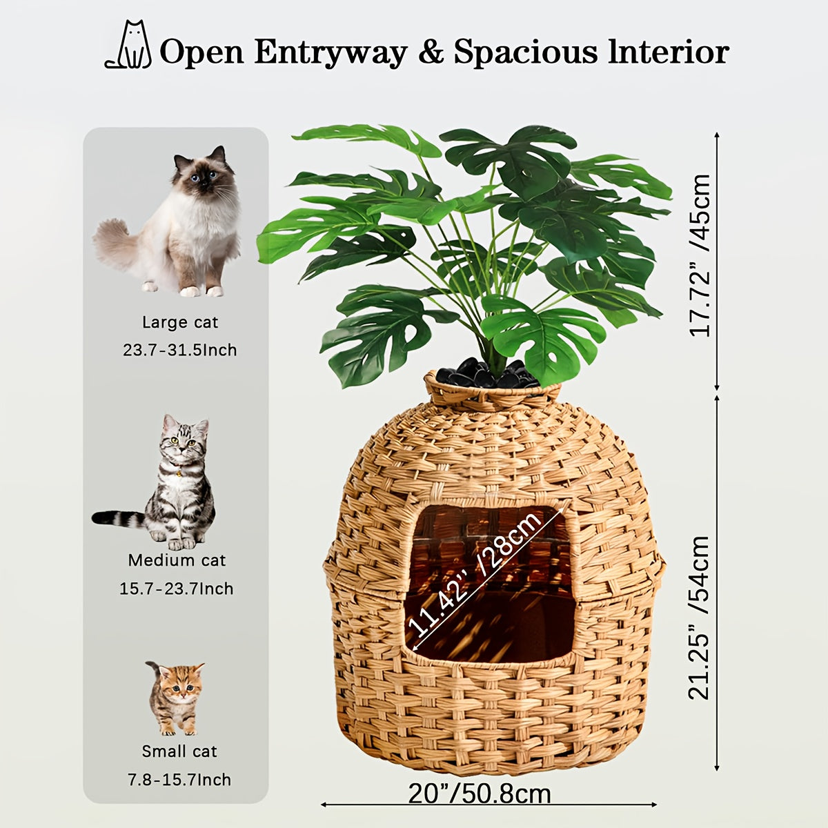 Hidden Cat Litter Box Plant Rattan Enclosure Living Room