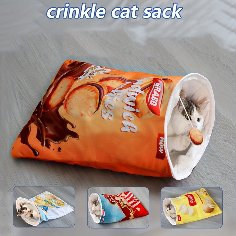Pet Fueled Foldable Cat Tunnel Toy With Plush Fleece