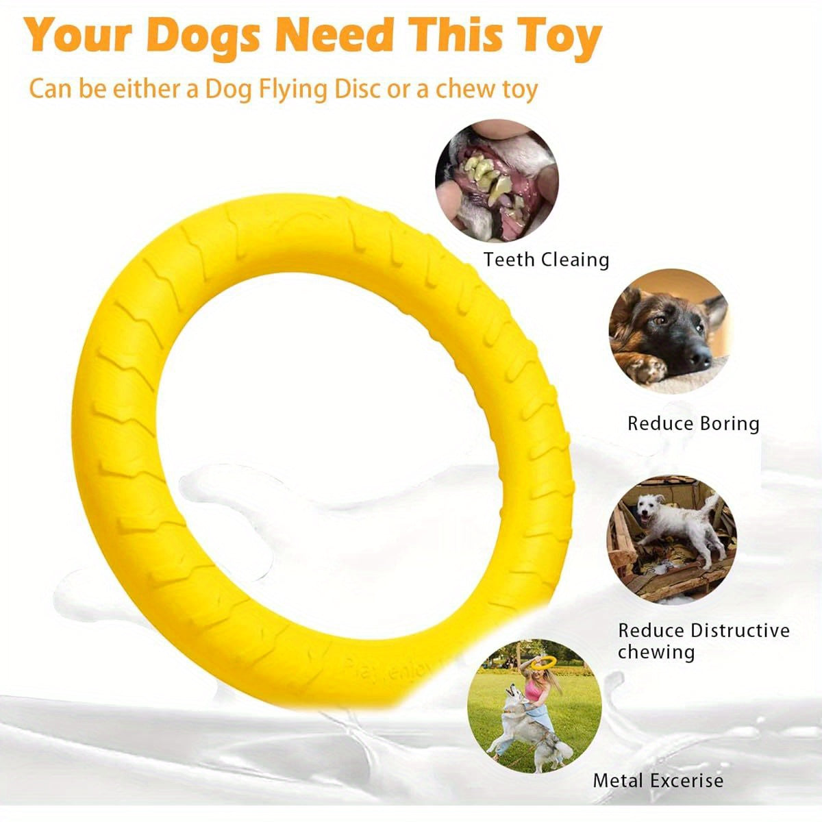 Indestructible XL Flying Disc Ring Dog Toy 12 Inch