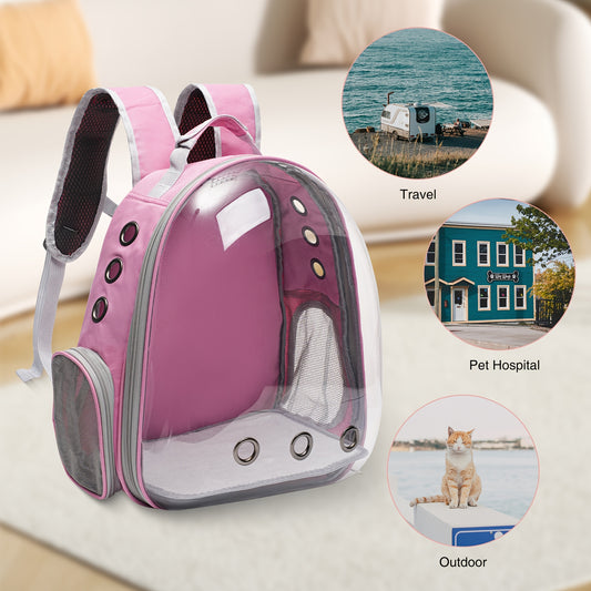VIVICREATE Cat Backpack Carrier Ventilated Space Capsule Design for Outdoor Travel and Vet Visits