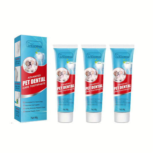 Three Piece Pack Pet Oral Care And Cleaning Kit With Gentle Stain Removal