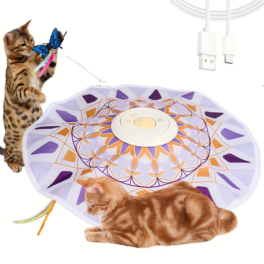USB Rechargeable 3in1 Interactive Cat Toy For Indoor Cats