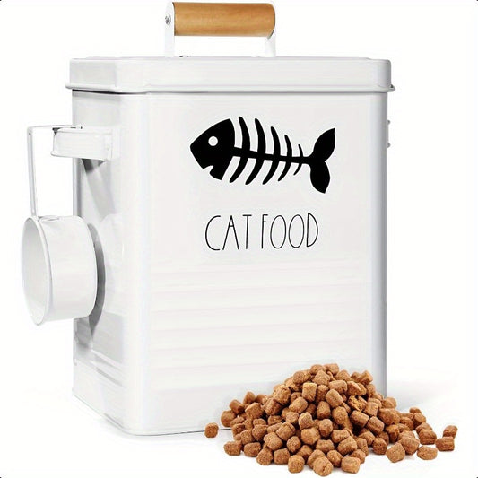 Airtight Cat Food Storage Container With Metal Lids
