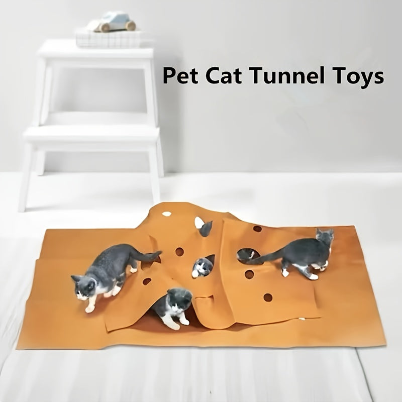 Interactive Cat Tunnel Play Mat Durable Polyester Maze Toy
