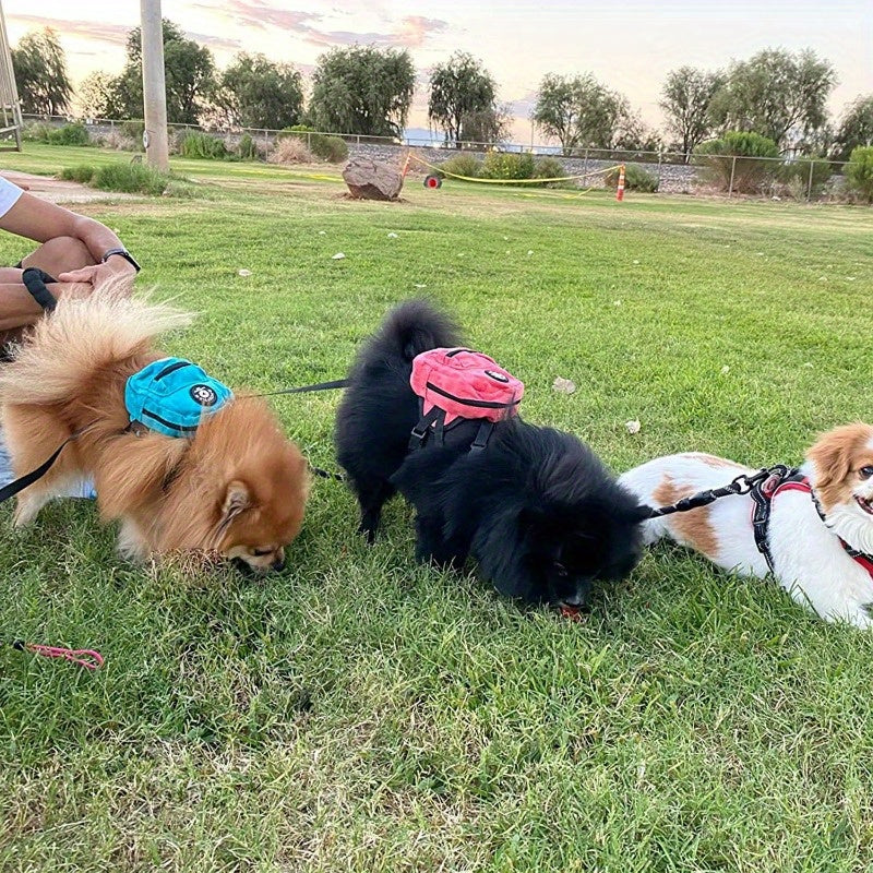 Dog Backpack Harness Adjustable Straps Poop Bag Dispenser