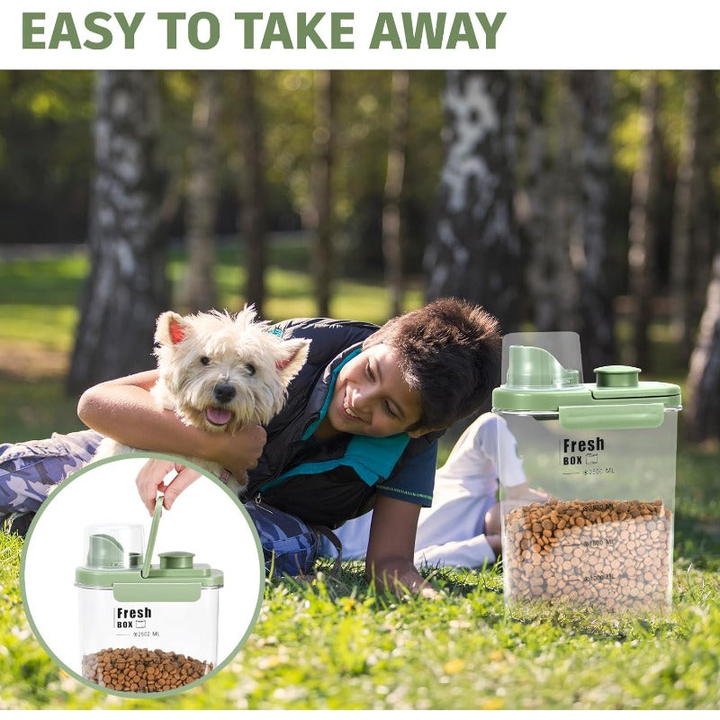 25 Lb Airtight Dog And Cat Food Storage Container With Cup
