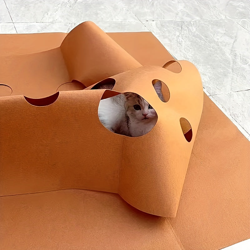Interactive Cat Tunnel Play Mat Durable Polyester Maze Toy