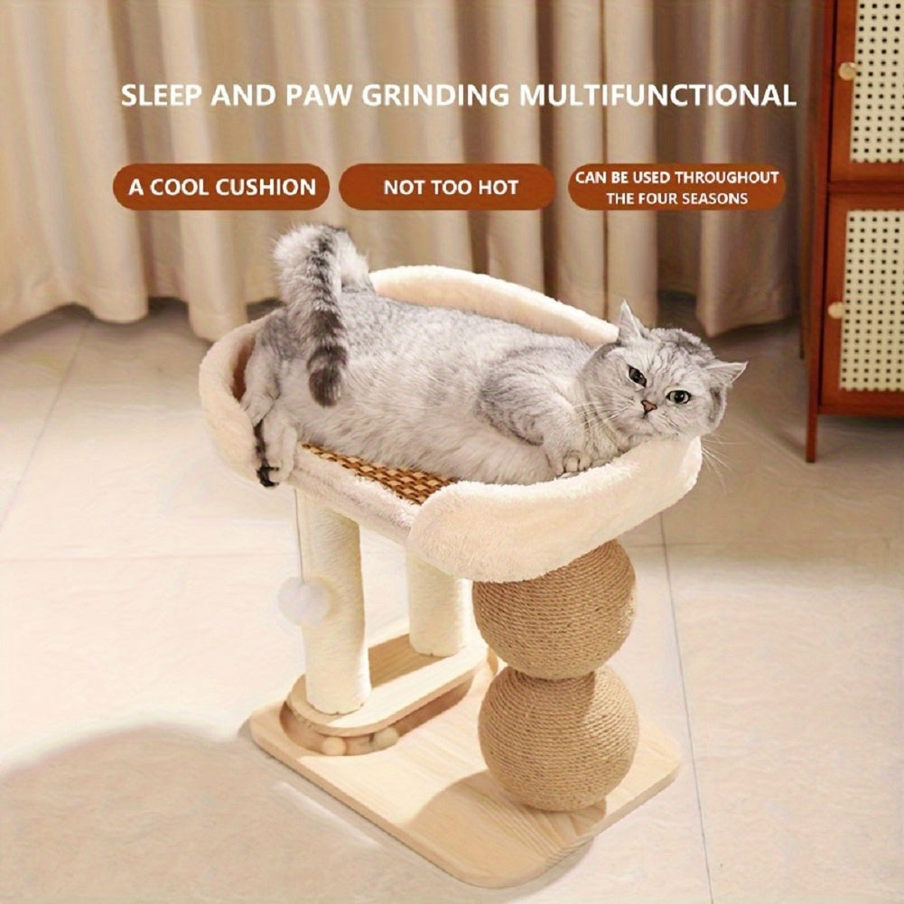 Cool Mat Cat Climbing Frame Bed With Sisal Column And Ball
