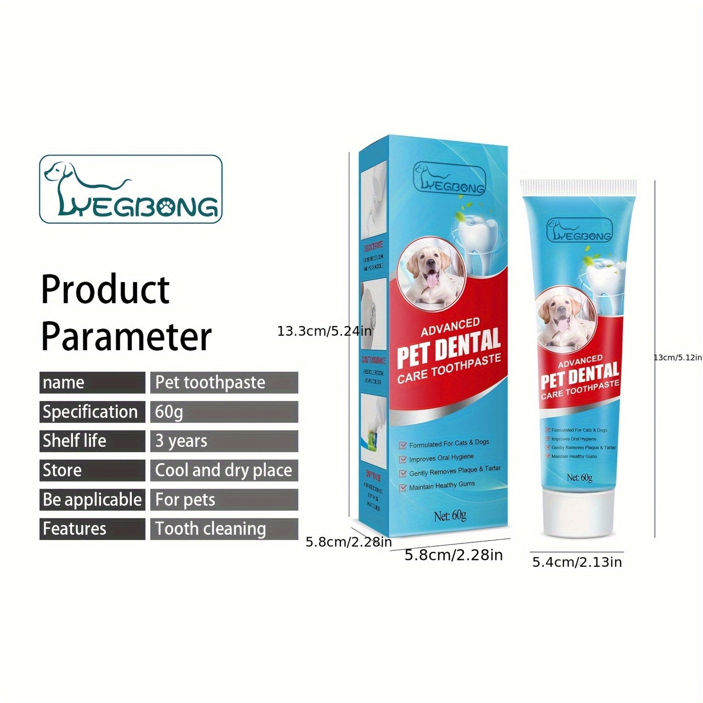 Three Piece Pack Pet Oral Care And Cleaning Kit With Gentle Stain Removal