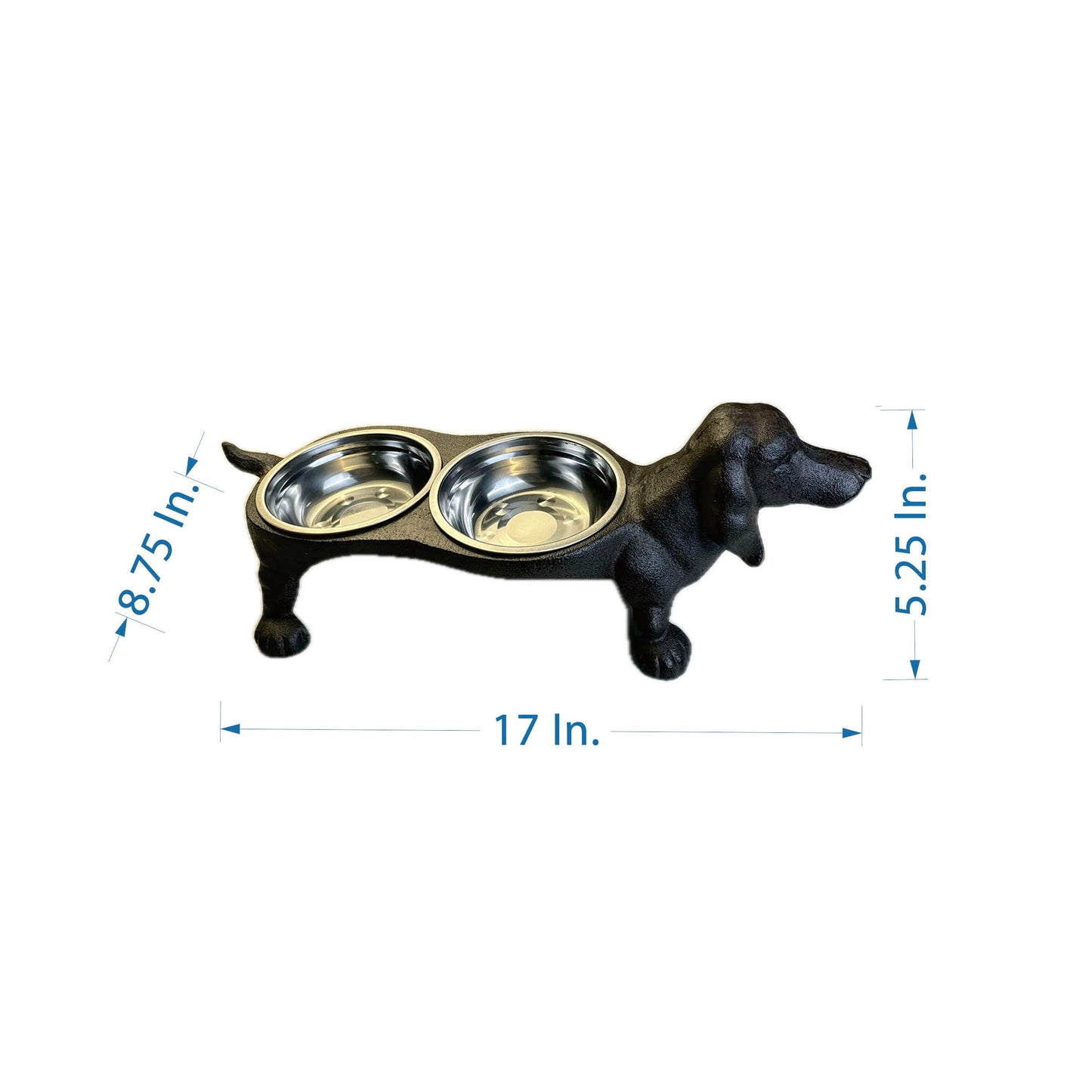 Cast Iron Pet Feeding Station With Stainless Steel Bowls