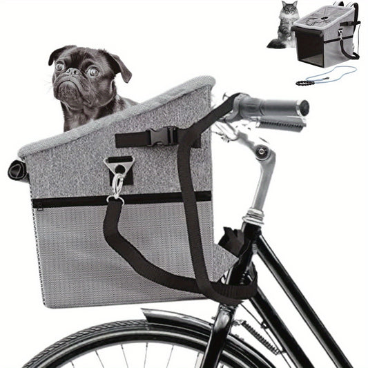 Detachable Dog Bike Front Basket with Breathable Mesh for Small and Medium Pets